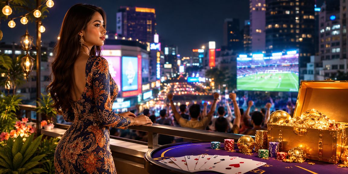 Pemain permainan kad Teen Patti dengan pakaian batik tradisional Malaysia di Kuala Lumpur